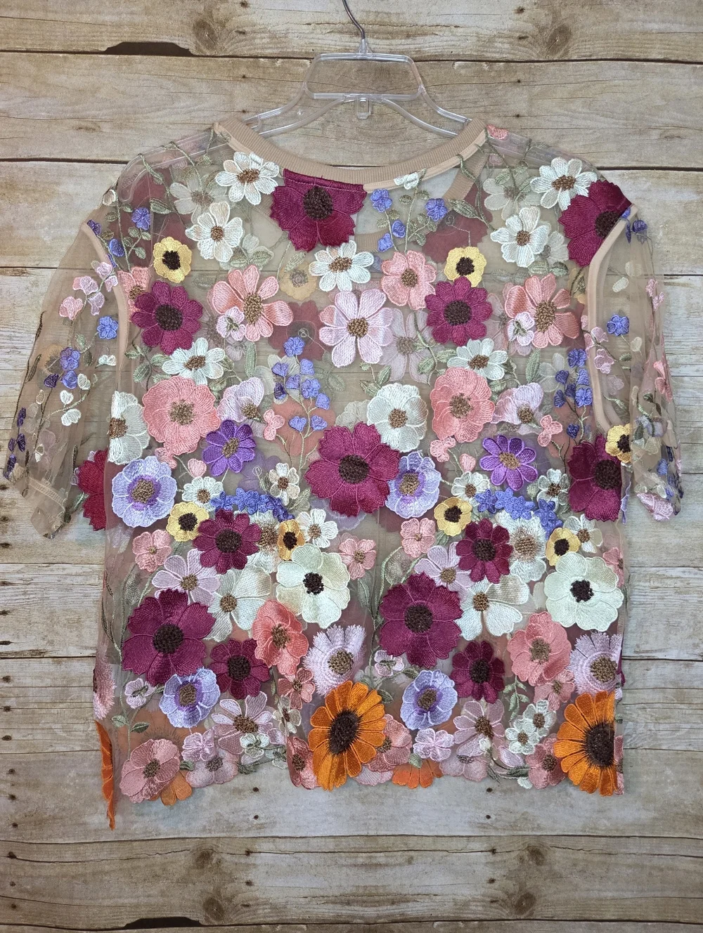 Anthropologie Dolan Floral Embroidered Blouse, 2X - Picture 6 of 6